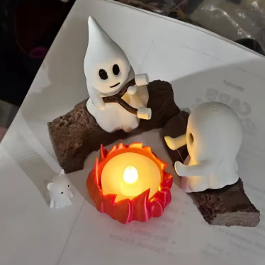 Cute ghost campfire light holloween decore