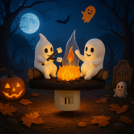Ghost campfire Halloween night light