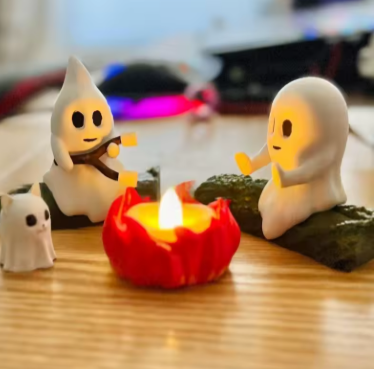 Cute ghost campfire light holloween decore